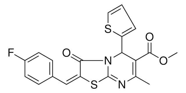 METHYL (2E)-2-(4-FLUOROBENZYLIDENE)-7-METHYL-3-OXO-5-(2-THIENYL)-2,3-DIHYDRO-5H-[1,3]THIAZOLO[3,2-A]PYRIMIDINE-6-CARBOXYLATE AldrichCPR