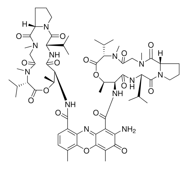 Actinomycin D, Ready Made Solution from Streptomyces sp., 2&#160;mg/mL in DMSO