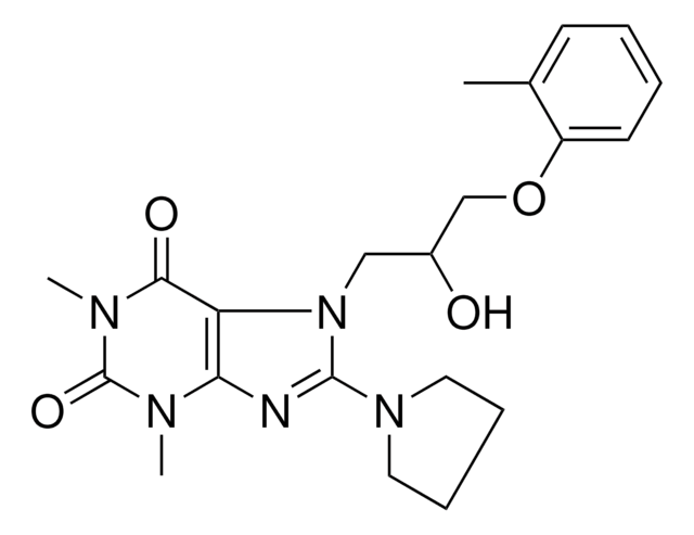 7-[2-HYDROXY-3-(2-METHYLPHENOXY)PROPYL]-1,3-DIMETHYL-8-(1-PYRROLIDINYL)-3,7-DIHYDRO-1H-PURINE-2,6-DIONE AldrichCPR