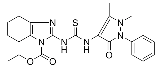 ETHYL 2-({[(1,5-DIMETHYL-3-OXO-2-PHENYL-2,3-DIHYDRO-1H-PYRAZOL-4-YL)AMINO]CARBOTHIOYL}AMINO)-4,5,6,7-TETRAHYDRO-1H-BENZIMIDAZOLE-1-CARBOXYLATE AldrichCPR