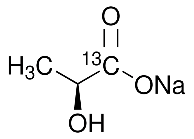 Sodium L -lactate-3-13C 45-55 (w/w) H2O, 13C = 99atom , = 98 CP, = 98 HPLC  Chiral Purity 201595-70-2