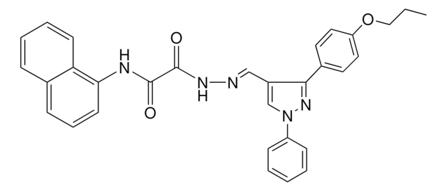 N-(1-NAPHTHYL)-2-OXO-2-((2E)-2-{[1-PHENYL-3-(4-PROPOXYPHENYL)-1H-PYRAZOL-4-YL]METHYLENE}HYDRAZINO)ACETAMIDE AldrichCPR