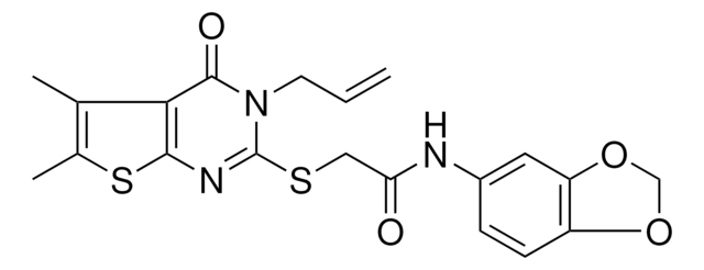 2-[(3-ALLYL-5,6-DIMETHYL-4-OXO-3,4-DIHYDROTHIENO[2,3-D]PYRIMIDIN-2-YL)SULFANYL]-N-(1,3-BENZODIOXOL-5-YL)ACETAMIDE AldrichCPR