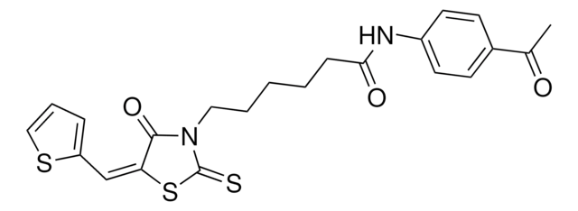 N-(4-ACETYLPHENYL)-6-[(5E)-4-OXO-5-(2-THIENYLMETHYLENE)-2-THIOXO-1,3-THIAZOLIDIN-3-YL]HEXANAMIDE AldrichCPR