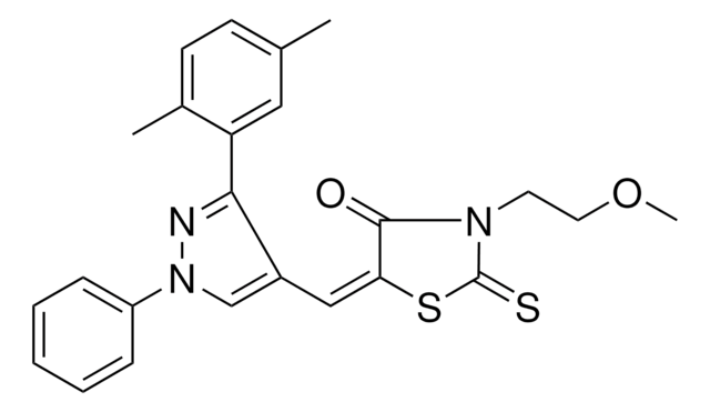 (5E)-5-{[3-(2,5-DIMETHYLPHENYL)-1-PHENYL-1H-PYRAZOL-4-YL]METHYLENE}-3-(2-METHOXYETHYL)-2-THIOXO-1,3-THIAZOLIDIN-4-ONE AldrichCPR