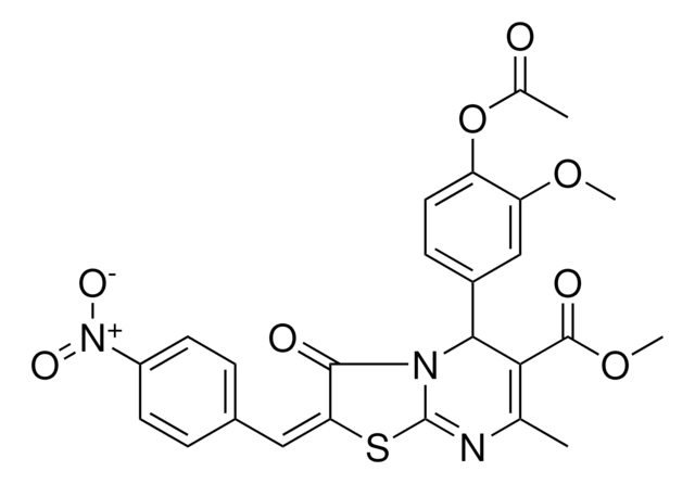 METHYL (2E)-5-[4-(ACETYLOXY)-3-METHOXYPHENYL]-7-METHYL-2-(4-NITROBENZYLIDENE)-3-OXO-2,3-DIHYDRO-5H-[1,3]THIAZOLO[3,2-A]PYRIMIDINE-6-CARBOXYLATE AldrichCPR