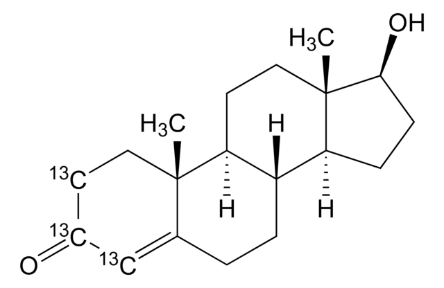 睾酮-2,3,4-13C3 溶液 100&#160;&#956;g/mL in acetonitrile, ampule of 1&#160;mL, certified reference material, Cerilliant&#174;