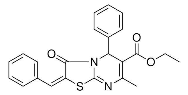 ETHYL (2E)-2-BENZYLIDENE-7-METHYL-3-OXO-5-PHENYL-2,3-DIHYDRO-5H-[1,3]THIAZOLO[3,2-A]PYRIMIDINE-6-CARBOXYLATE AldrichCPR