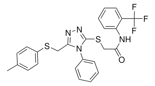 2-[(5-{[(4-METHYLPHENYL)SULFANYL]METHYL}-4-PHENYL-4H-1,2,4-TRIAZOL-3-YL)SULFANYL]-N-[2-(TRIFLUOROMETHYL)PHENYL]ACETAMIDE AldrichCPR