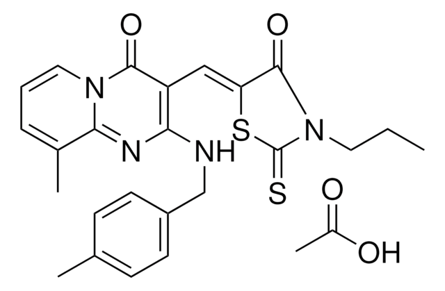 9-METHYL-2-[(4-METHYLBENZYL)AMINO]-3-[(Z)-(4-OXO-3-PROPYL-2-THIOXO-1,3-THIAZOLIDIN-5-YLIDENE)METHYL]-4H-PYRIDO[1,2-A]PYRIMIDIN-4-ONE ACETATE AldrichCPR