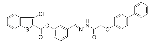 3-((E)-{2-[2-([1,1'-BIPHENYL]-4-YLOXY)PROPANOYL]HYDRAZONO}METHYL)PHENYL 3-CHLORO-1-BENZOTHIOPHENE-2-CARBOXYLATE AldrichCPR