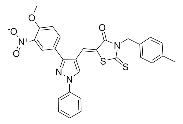 (5Z)-5-{[3-(4-METHOXY-3-NITROPHENYL)-1-PHENYL-1H-PYRAZOL-4-YL]METHYLENE}-3-(4-METHYLBENZYL)-2-THIOXO-1,3-THIAZOLIDIN-4-ONE AldrichCPR