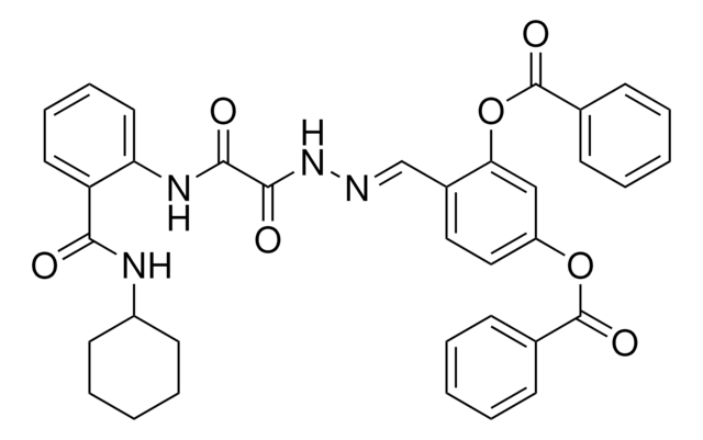 5-(BENZOYLOXY)-2-((E)-{[{2-[(CYCLOHEXYLAMINO)CARBONYL]ANILINO}(OXO)ACETYL]HYDRAZONO}METHYL)PHENYL BENZOATE AldrichCPR