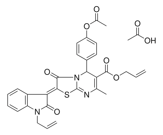 ALLYL (2Z)-5-[4-(ACETYLOXY)PHENYL]-2-(1-ALLYL-2-OXO-1,2-DIHYDRO-3H-INDOL-3-YLIDENE)-7-METHYL-3-OXO-2,3-DIHYDRO-5H-[1,3]THIAZOLO[3,2-A]PYRIMIDINE-6-CARBOXYLATE ACETATE AldrichCPR