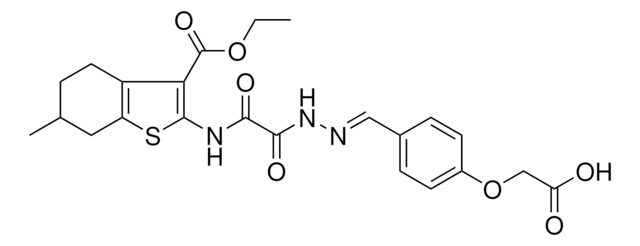 [4-((E)-{[{[3-(ETHOXYCARBONYL)-6-METHYL-4,5,6,7-TETRAHYDRO-1-BENZOTHIEN-2-YL]AMINO}(OXO)ACETYL]HYDRAZONO}METHYL)PHENOXY]ACETIC ACID AldrichCPR