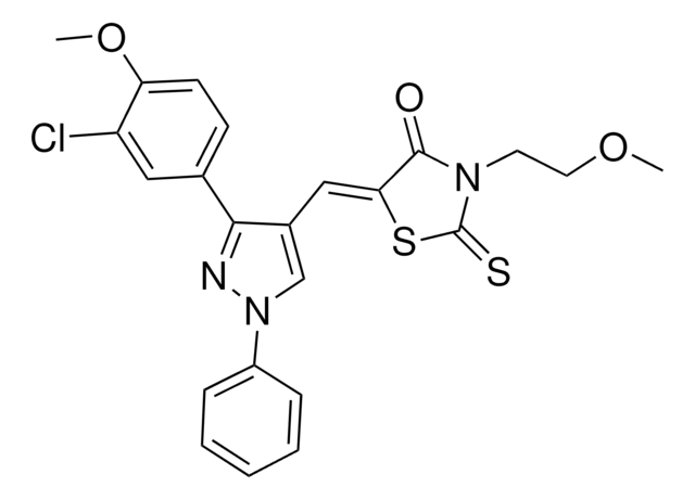(5Z)-5-{[3-(3-CHLORO-4-METHOXYPHENYL)-1-PHENYL-1H-PYRAZOL-4-YL]METHYLENE}-3-(2-METHOXYETHYL)-2-THIOXO-1,3-THIAZOLIDIN-4-ONE AldrichCPR