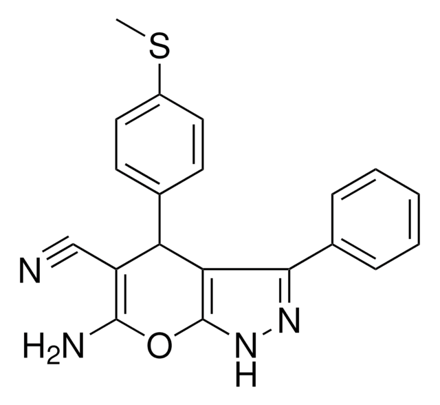 6-AMINO-4-(4-(METHYLTHIO)PH)3-PH-1,4-DIHYDROPYRANO(2,3-C)PYRAZOLE-5-CARBONITRILE AldrichCPR