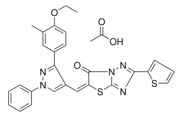 (5E)-5-{[3-(4-ETHOXY-3-METHYLPHENYL)-1-PHENYL-1H-PYRAZOL-4-YL]METHYLENE}-2-(2-THIENYL)[1,3]THIAZOLO[3,2-B][1,2,4]TRIAZOL-6(5H)-ONE ACETATE AldrichCPR