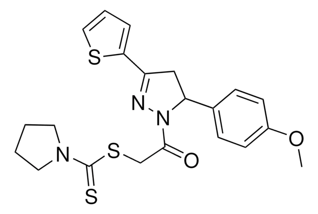2-[5-(4-METHOXYPHENYL)-3-(2-THIENYL)-4,5-DIHYDRO-1H-PYRAZOL-1-YL]-2-OXOETHYL 1-PYRROLIDINECARBODITHIOATE AldrichCPR