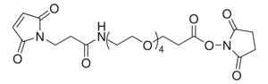 O-[N-(3-Maleimidopropionyl)aminoethyl]-O′-[3-(N-succinimidyloxy)-3-oxopropyl]triethylene glycol ≥90% (NMR)