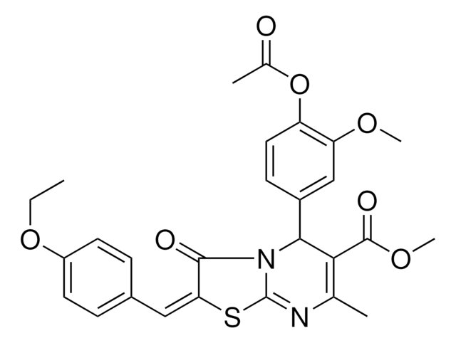 METHYL (2E)-5-[4-(ACETYLOXY)-3-METHOXYPHENYL]-2-(4-ETHOXYBENZYLIDENE)-7-METHYL-3-OXO-2,3-DIHYDRO-5H-[1,3]THIAZOLO[3,2-A]PYRIMIDINE-6-CARBOXYLATE AldrichCPR