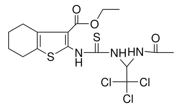 ETHYL 2-[({[1-(ACETYLAMINO)-2,2,2-TRICHLOROETHYL]AMINO}CARBOTHIOYL)AMINO]-4,5,6,7-TETRAHYDRO-1-BENZOTHIOPHENE-3-CARBOXYLATE AldrichCPR