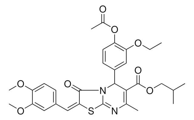 ISOBUTYL (2E)-5-[4-(ACETYLOXY)-3-ETHOXYPHENYL]-2-(3,4-DIMETHOXYBENZYLIDENE)-7-METHYL-3-OXO-2,3-DIHYDRO-5H-[1,3]THIAZOLO[3,2-A]PYRIMIDINE-6-CARBOXYLATE AldrichCPR
