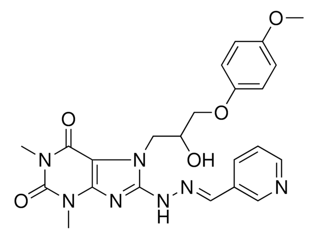 NICOTINALDEHYDE {7-[2-HYDROXY-3-(4-METHOXYPHENOXY)PROPYL]-1,3-DIMETHYL-2,6-DIOXO-2,3,6,7-TETRAHYDRO-1H-PURIN-8-YL}HYDRAZONE AldrichCPR