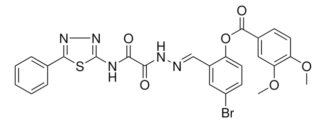 4-BROMO-2-[(E)-({OXO[(5-PHENYL-1,3,4-THIADIAZOL-2-YL)AMINO]ACETYL}HYDRAZONO)METHYL]PHENYL 3,4-DIMETHOXYBENZOATE AldrichCPR