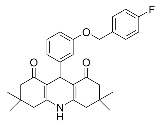 9-(3-((4-FLUOROBENZYL)OXY)PHENYL)-3,3,6,6-TETRAMETHYL-3,4,6,7,9,10-HEXAHYDRO-1,8(2H,5H)-ACRIDINEDIONE AldrichCPR