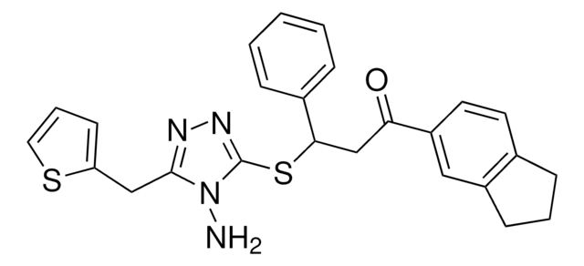 3-[[4-AMINO-5-(2-THIENYLMETHYL)-4H-1,2,4-TRIAZOL-3-YL]SULFANYL]-1-(2,3-DIHYDRO-1H-INDEN-5-YL)-3-PHENYL-1-PROPANONE AldrichCPR