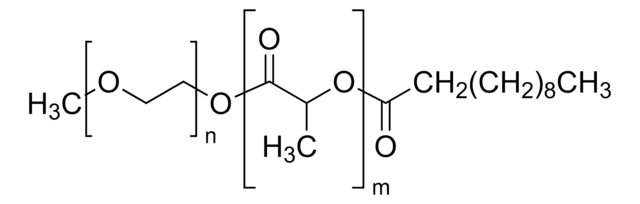 Poly(ethylene glycol) methyl ether-block-poly(D,L lactide)-block-decane PEG average Mn 2,000, PDLLA average Mn 2,000