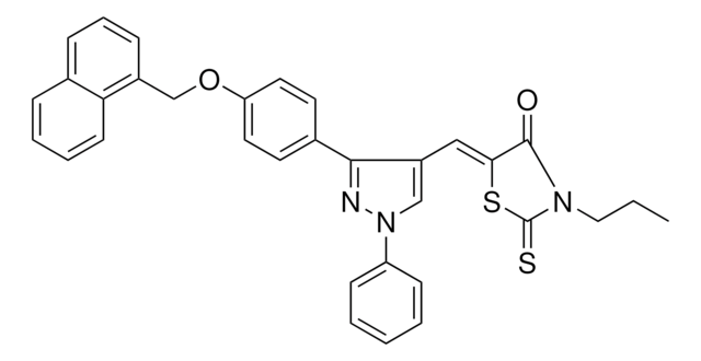 (5Z)-5-({3-[4-(1-NAPHTHYLMETHOXY)PHENYL]-1-PHENYL-1H-PYRAZOL-4-YL}METHYLENE)-3-PROPYL-2-THIOXO-1,3-THIAZOLIDIN-4-ONE AldrichCPR