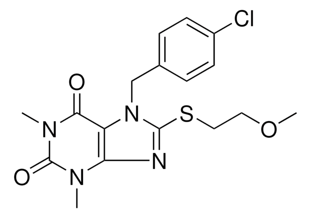 7-(4-CHLOROBENZYL)-8-((2-MEO-ET)THIO)-1,3-DI-ME-3,7-DIHYDRO-1H-PURINE-2,6-DIONE AldrichCPR