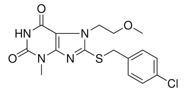 8-((4-CHLOROBENZYL)THIO)-7-(2-METHOXYETHYL)-3-ME-3,7-DIHYDRO-1H-PURINE-2,6-DIONE AldrichCPR
