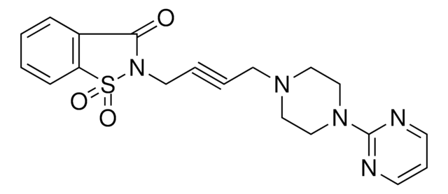 2-{4-[4-(2-PYRIMIDINYL)-1-PIPERAZINYL]-2-BUTYNYL}-1,2-BENZISOTHIAZOL-3(2H)-ONE 1,1-DIOXIDE AldrichCPR