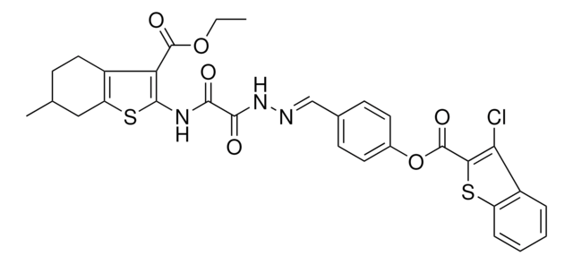 4-{(E)-[2-(2-{[3-(ETHOXYCARBONYL)-6-METHYL-4,5,6,7-TETRAHYDRO-1-BENZOTHIEN-2-YL]AMINO}-2-OXOACETYL)HYDRAZONO]METHYL}PHENYL 3-CHLORO-1-BENZOTHIOPHENE-2-CARBOXYLATE AldrichCPR