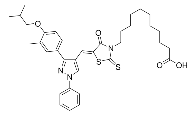 11-((5Z)-5-{[3-(4-ISOBUTOXY-3-METHYLPHENYL)-1-PHENYL-1H-PYRAZOL-4-YL]METHYLENE}-4-OXO-2-THIOXO-1,3-THIAZOLIDIN-3-YL)UNDECANOIC ACID AldrichCPR