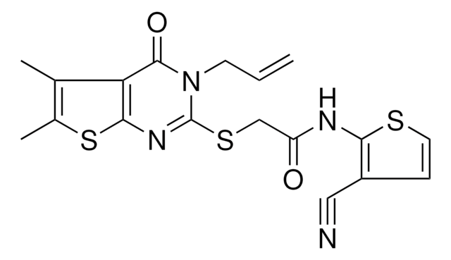 2-[(3-ALLYL-5,6-DIMETHYL-4-OXO-3,4-DIHYDROTHIENO[2,3-D]PYRIMIDIN-2-YL)SULFANYL]-N-(3-CYANO-2-THIENYL)ACETAMIDE AldrichCPR