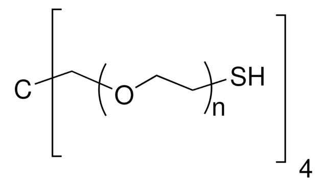 Poly(ethylene oxide), 4-arm, thiol terminated average Mn 10,000, contains &gt;40&#160;ppm DTT as stabilizer