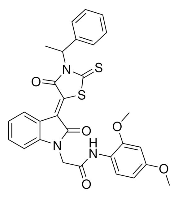 N-(2,4-DIMETHOXYPHENYL)-2-{(3Z)-2-OXO-3-[4-OXO-3-(1-PHENYLETHYL)-2-THIOXO-1,3-THIAZOLIDIN-5-YLIDENE]-2,3-DIHYDRO-1H-INDOL-1-YL}ACETAMIDE AldrichCPR
