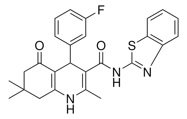 N-(1,3-BENZOTHIAZOL-2-YL)-4-(3-FLUOROPHENYL)-2,7,7-TRIMETHYL-5-OXO-1,4,5,6,7,8-HEXAHYDRO-3-QUINOLINECARBOXAMIDE AldrichCPR