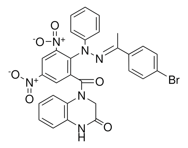 4-(2-{(2E)-2-[1-(4-BROMOPHENYL)ETHYLIDENE]-1-PHENYLHYDRAZINO}-3,5-DINITROBENZOYL)-3,4-DIHYDRO-2(1H)-QUINOXALINONE AldrichCPR