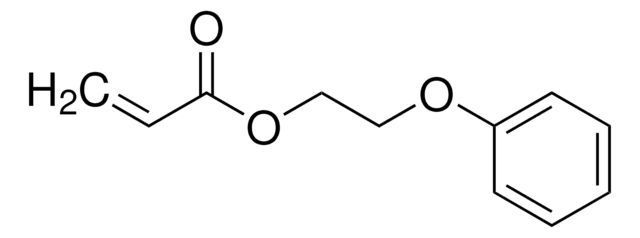 Ethylene glycol phenyl ether acrylate contains 75-125&#160;ppm hydroquinone as inhibitor, 0-120&#160;ppm hydroquinone monomethyl as inhibitor