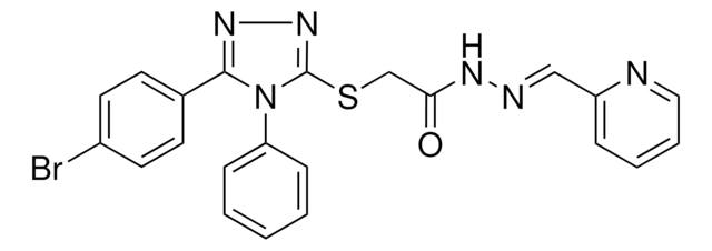 2-{[5-(4-BROMOPHENYL)-4-PHENYL-4H-1,2,4-TRIAZOL-3-YL]SULFANYL}-N'-[(E)-2-PYRIDINYLMETHYLIDENE]ACETOHYDRAZIDE AldrichCPR