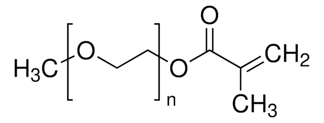 Poly(ethylene glycol) methyl ether methacrylate average Mn 300, contains 300&#160;ppm BHT as inhibitor, 100&#160;ppm MEHQ as inhibitor