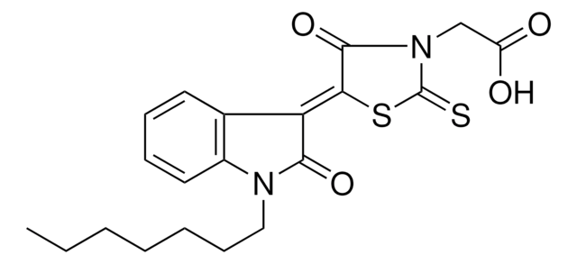 [(5Z)-5-(1-HEPTYL-2-OXO-1,2-DIHYDRO-3H-INDOL-3-YLIDENE)-4-OXO-2-THIOXO-1,3-THIAZOLIDIN-3-YL]ACETIC ACID AldrichCPR
