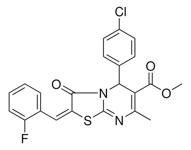 METHYL (2E)-5-(4-CHLOROPHENYL)-2-(2-FLUOROBENZYLIDENE)-7-METHYL-3-OXO-2,3-DIHYDRO-5H-[1,3]THIAZOLO[3,2-A]PYRIMIDINE-6-CARBOXYLATE AldrichCPR