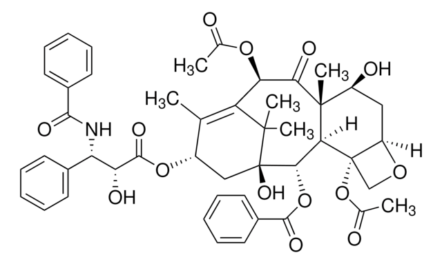 Paclitaxel, Semi-Synthetic A semi-synthetic form of Paclitaxel having no contamination by natural taxanes. Also has reduced levels of epimerization products as contaminants.