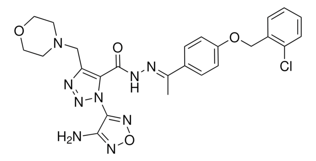 1-(4-AMINO-1,2,5-OXADIAZOL-3-YL)-N'-((E)-1-{4-[(2-CHLOROBENZYL)OXY]PHENYL}ETHYLIDENE)-4-(4-MORPHOLINYLMETHYL)-1H-1,2,3-TRIAZOLE-5-CARBOHYDRAZIDE AldrichCPR